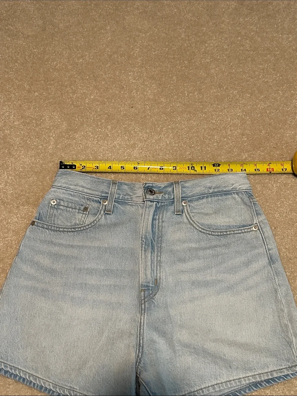 Levi's Light Wash High-Rise Denim Shorts